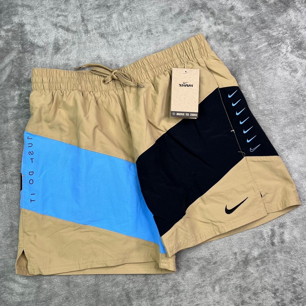 Nike Swim Shorts Mens‎ Small Brown Colorblock Mesh Liner Board Shorts NWT New